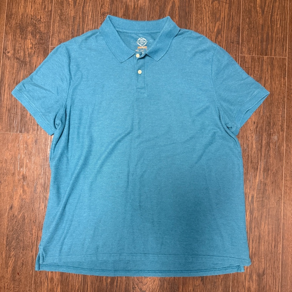 ST JOHN’S BAY TEAL BLUE GREEN SHORT SLEEVE POLO